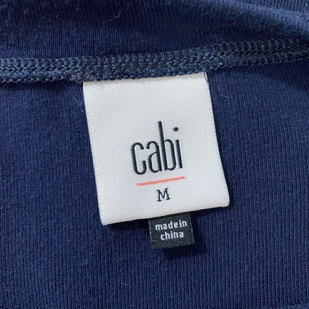 Cabi Navy and White Long Sleeve Drop Shoulder Oversized Pullover Top Size Medium - Picture 4 of 5